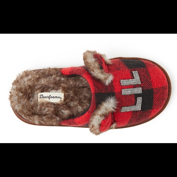 Kid's Dearforms "lil bear" buffalo check scuff slippers - Picture 3 of 5
